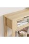 - Wooden Console Table for Entryway, 2-Tier Sofa Table with 2 Glass Drawers and Storage, Ideal for Living Room and Hallway, Natural Wood - 6