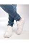 White Unisex Genuine Leather Sports Shoes Casual Sneaker Model - 3
