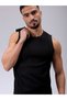 Men Black Textured Sleeveless Tank - 6