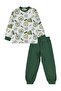 Civil Boy's Kids Crest Printed Pajama Set |   School Nursery and Daily Use - Green - 4