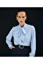 Tie Collar Plain Shirt - Blue