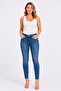 Women's Plus Size Blue, High Waist, 5 Pockets, Flexible Skinny Jeans - 4
