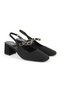 Women's High Heel Shoes Suede Look Stone Buckle Detailed Slingback Stylish Office Thick Block Heel 85K2675 - 3