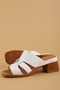 Women's Genuine Leather Short Heeled Daily Slippers Iz.12131 White - 3