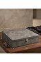 10 Compartments Padded Leather Covered Wooden Accessory Jewelry Watch Box Gray - 3