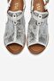 Janelle White Glitter Genuine Leather Women's Thick Heeled Sandals - 2