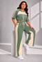 Women's Premium Summer Oversize Two-Piece Tracksuit Set - Hooded, Zippered, Short Sleeves, Loose Legs, Sporty Stylish Set - 6