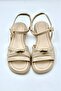 Gold Buckle Detailed Daily Comfortable Women's Sandals Beige (14) - 5
