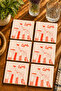 Cheers - Let's Toast - Cocktail Design Modern Set of 6 Coasters - Uv Printing Mdf - 10X10 cm