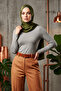 4-Piece Basic Body Set – Long Sleeve Lycra Underwear Combination Ecru Brown Melange Beige Women's Blouse Pack - 4