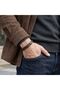 Brown and Black Leather Mesh and Steel Bracelet 18393B9D1 - 2