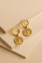 Round Shaped Stone Tree of Life Necklace Earring Set Gold - 7