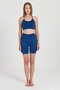 Women's Cross Back Seamless Supportive Sports Bra Yoga Pilates - Indigo - 5