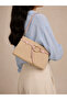Molly Model Pink Stripe Detailed Straw Textured Baguette Hand and Shoulder Bag - 6