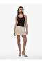 High Waist Pleated Mini A-Line Linen Skirt