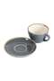 Kiln Ceramic Coffee Cup And Saucer Set Grey 11x9x7cm - 4