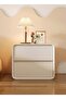 Household Simple Microfiber Leather Small Bedside Table, 2-Layer Storage Cabinet, 50×40×47CM - 3
