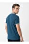 Men's Diamond Patterned Polo Collar Tshirt Petrol - 3