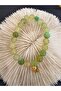 Green aquamarine natural stone bracelet koi charm