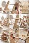 Floral Pattern Wooden Jewelry and Perfume Organizer Stand, Makeup Cosmetic Table Organizer 3-Tier Shelf - 4
