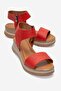 Verdia Coated Genuine Leather Sandals Red