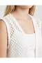 Senior Girls White Sheer Mesh Gilet Cardigan - 5