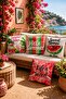 Watermelon Time Patterned 4-Piece Throw Pillow Cover Set - 2