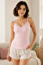 Women's 3-Piece Basic Undershirts with Lace Detail & String Straps - 95% Cotton, Flexible for Daily Use - 3