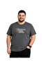 Men's Large Size Anthracite Crew Neck Short Sleeve Avator T-Shirt 3Xl-4Xl-5Xl-6Xl