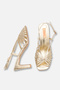 Ashley Women's Gold Gold Cage Detailed Thick Heeled Sandals Evening Dress Shoes - 2