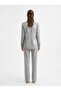 Women's Jacket with Sequin Detail and Pants Set in Light Gray - 3