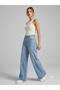 Oni̇x Sparkling Glitter Printed Wide Leg Palazzo Jean Denim Trousers 731 - 2
