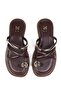 Women's Detailed Gold Flip-Flops - 3