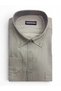 Men's Large Size Long Sleeve Relaxed Fit Pocket Beige Color Linen Shirt 2223