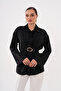 Modal Woven Shirt with Back Belt Fastening and Front Buckle Detail