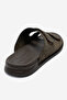 Men's genuine leather strapped slippers hz 255 brown - 3