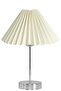 Metal Gold Legged Pleated Cream Fabric Bedside Table Lampshade