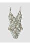 Lcw Dream Turquoise V-Neck Patterned Women's Swimsuit - 2