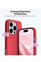 iPhone 16 Pro Max Soft Liquid Silicone Gel Case - Full Body Shockproof Protection with Matte Finish & Microfiber Lining (Red) - 3