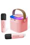 Portable Karaoke Machine with 2 Wireless Microphones | Bluetooth Speaker with LED Lights | Mini Kara - 4