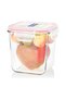 Square Glass Food Storage Container 920ml, Tall Airtight Glass Container BPA Free Microwave Freezer Safe Pink RP530 - 5