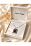 Gothic Spider Embossed Frame Necklace Unisex Vintage Red Detailed 60 cm Chain - 4