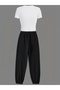 Women's New York City Printed Baby Tee Combed Cotton Crop and Sweatpants - Two-Piece Tracksuit Set - 2