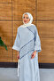 Women's Sequin Embroidered Bat Sleeve Denim Dress - 3