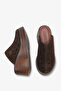 Bereya Women's Genuine Leather Padded Slippers - Brown Suede - 4