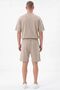 Men's Crew Neck Cotton Side Pocket Slit Comfort Shorts Set - 5
