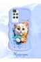 Redmi 10 Compatible Case Camera Protector Blue Silicone Couple Phone Case Cat Pattern - 2