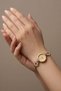 Genius Women's Gold Steel Watch with Champagne Textured Dial and Stone Detail Luxury Quartz Wristwatch - 6