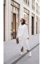 Asymmetrical Design Cross Tunic Linen Aerobin Fabric-White