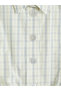 Peak New Season Blue Plaid Oversize 100% Cotton Blouse - 7